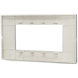 Placca in tecnopolimero 4 posti color grigio chiaro compatibile Vimar Plana