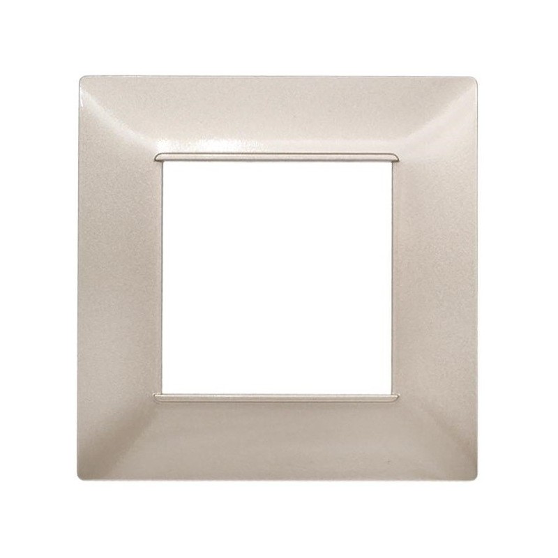 Placca in tecnopolimero 2 posti color champagne compatibile Vimar Plana