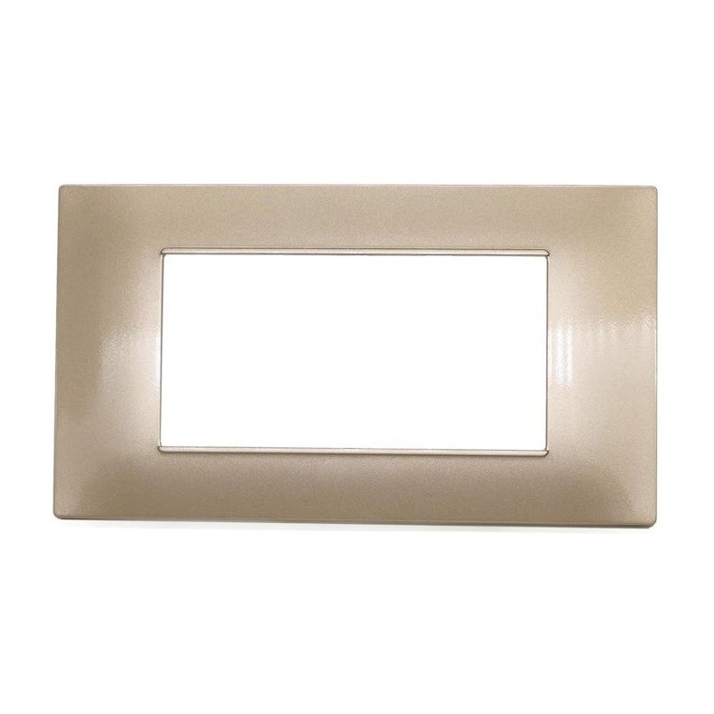 Placca in tecnopolimero 4 posti color champagne compatibile Vimar Plana