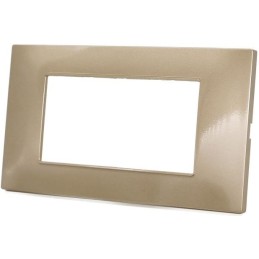 Placca in tecnopolimero 4 posti color champagne compatibile Vimar Plana