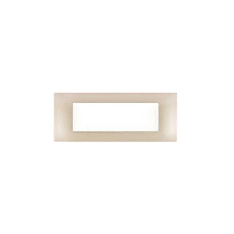 Placca in tecnopolimero 7 posti color champagne compatibile Vimar Plana