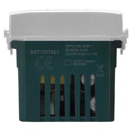 Alimentatore doppia presa USB 90-265V output 5V 2A grigio compatibile Vimar Plana