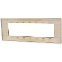 Placca in tecnopolimero 7 posti color arancione compatibile Vimar Plana