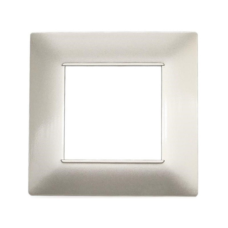 Placca in tecnopolimero 2 posti color grigio chiaro compatibile Vimar Plana