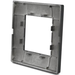 Placca in tecnopolimero 2 posti color nero compatibile Vimar Plana