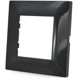 Placca in tecnopolimero 2 posti color nero compatibile Vimar Plana