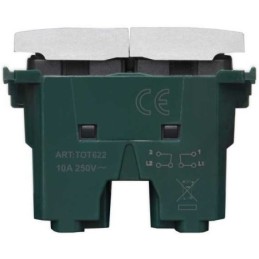 Doppio pulsante grigio 10A 250V compatibile Vimar Plana