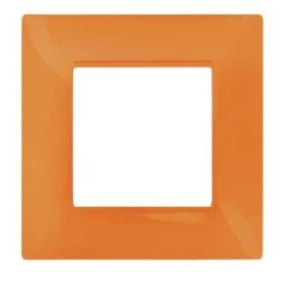 Placca in tecnopolimero 2 posti color arancione compatibile Vimar Plana