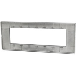 Placca in tecnopolimero 7 posti color grigio scuro compatibile Vimar Plana