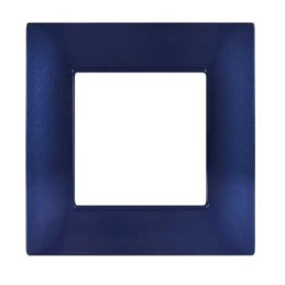 Placca in tecnopolimero 2 posti color blu compatibile Vimar Plana