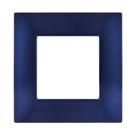 Placca in tecnopolimero 2 posti color blu compatibile Vimar Plana