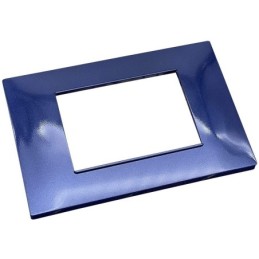 Placca in tecnopolimero 4 posti color blu compatibile Vimar Plana