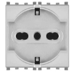 Presa Schuko 2.0 16A 250V grigia compatibile Vimar Plana