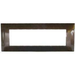 Placca 7 posti in tecnopolimero color bronzo compatibile Vimar Plana