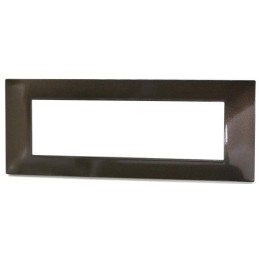 Placca 7 posti in tecnopolimero color bronzo compatibile Vimar Plana