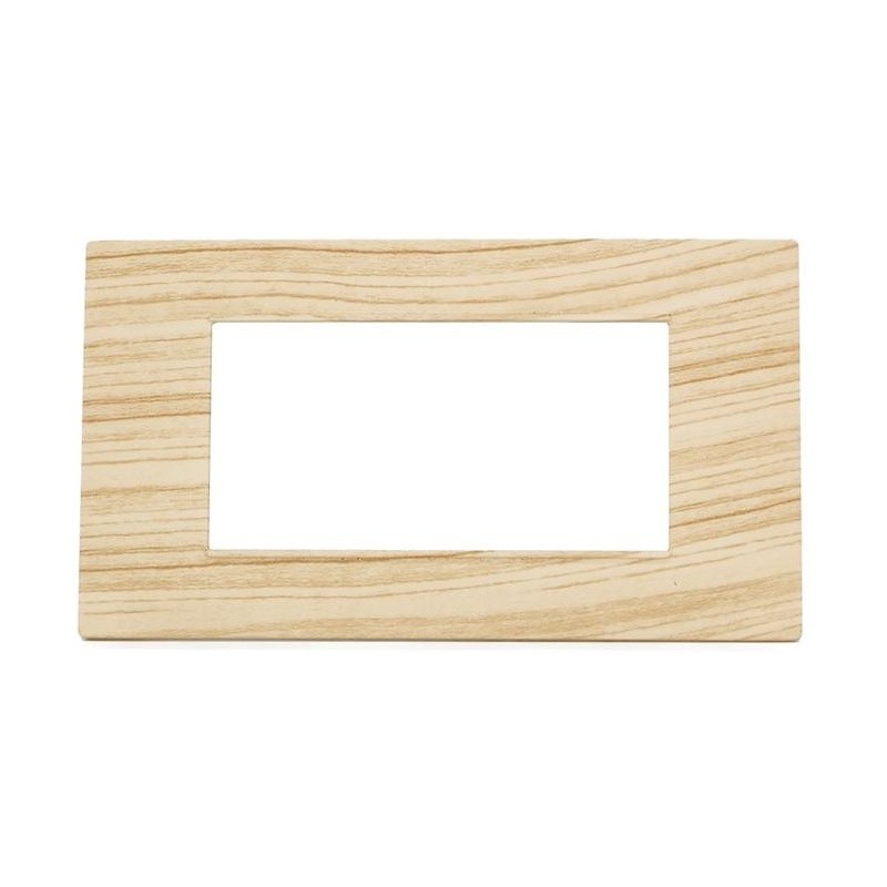 Placca in tecnopolimero 4 posti color abete compatibile Vimar Plana
