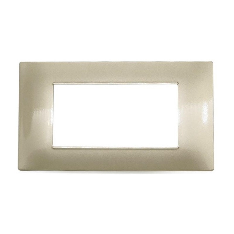 Placca in tecnopolimero 4 posti color sabbia compatibile Vimar Plana