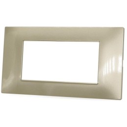 Placca in tecnopolimero 4 posti color sabbia compatibile Vimar Plana