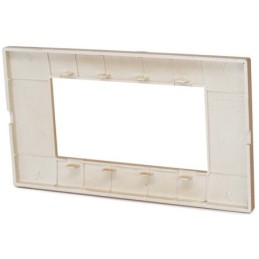 Placca in tecnopolimero 4 posti color sabbia compatibile Vimar Plana