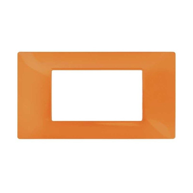 Placca in tecnopolimero 4 posti color arancione compatibile Vimar Plana