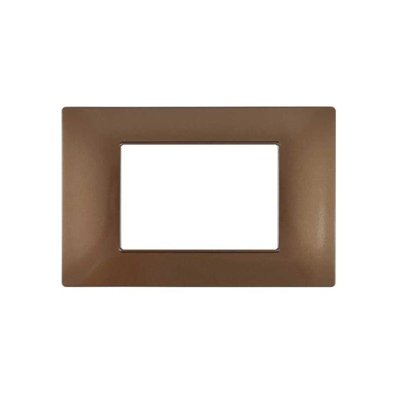 Placca in tecnopolimero 3 posti color rame compatibile Vimar Plana