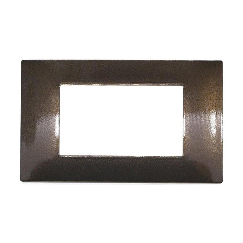 Placca in tecnopolimero 3 posti color bronzo compatibile Vimar Plana