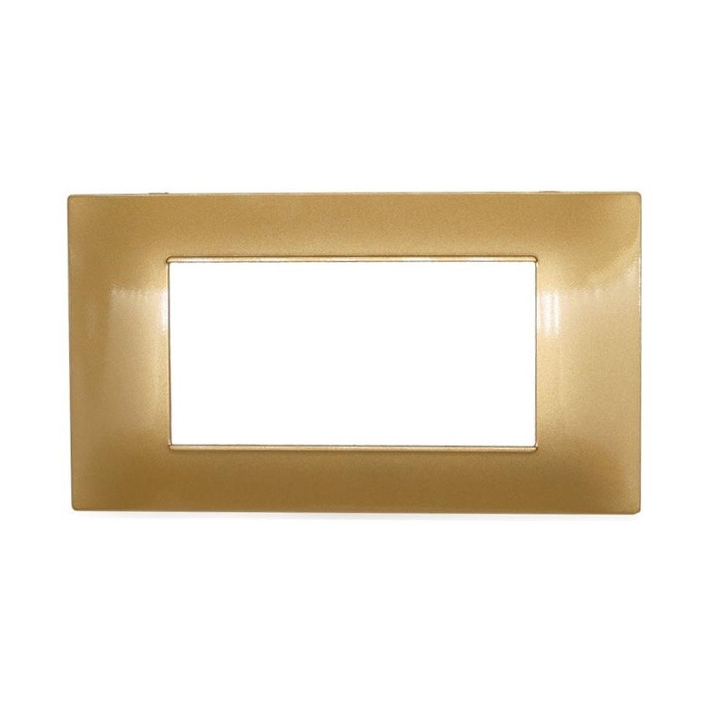 Placca in tecnopolimero 4 posti color oro compatibile Vimar Plana