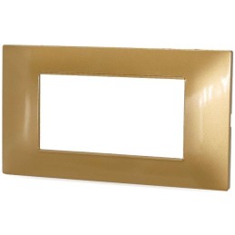 Placca in tecnopolimero 4 posti color oro compatibile Vimar Plana