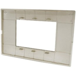 Placca in tecnopolimero 3 posti color sabbia compatibile Vimar Plana