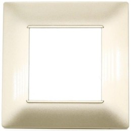 Placca in tecnopolimero 2 posti color sabbia compatibile Vimar Plana