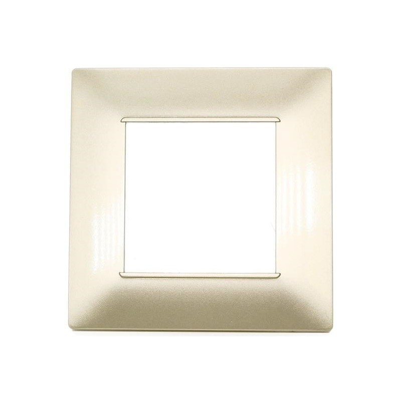 Placca in tecnopolimero 2 posti color sabbia compatibile Vimar Plana