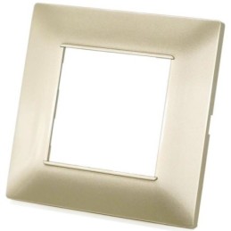 Placca in tecnopolimero 2 posti color sabbia compatibile Vimar Plana