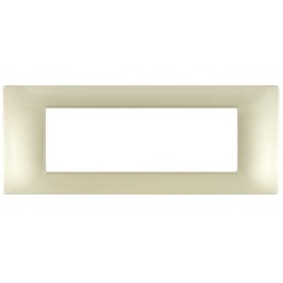 Placca in tecnopolimero 7 posti color sabbia compatibile Vimar Plana