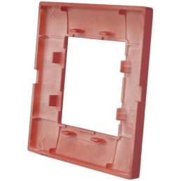 Placca in tecnopolimero 2 posti color rosso corallo compatibile Vimar Plana