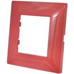 Placca in tecnopolimero 2 posti color rosso corallo compatibile Vimar Plana