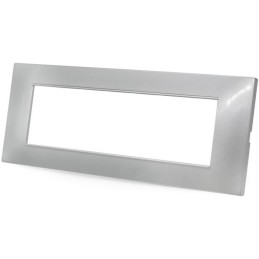 Placca in tecnopolimero 7 posti color argento compatibile Vimar Plana