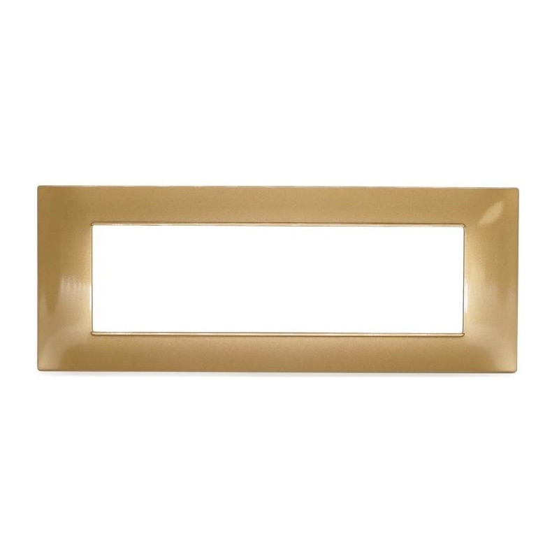 Placca in tecnopolimero 7 posti color oro compatibile Vimar Plana