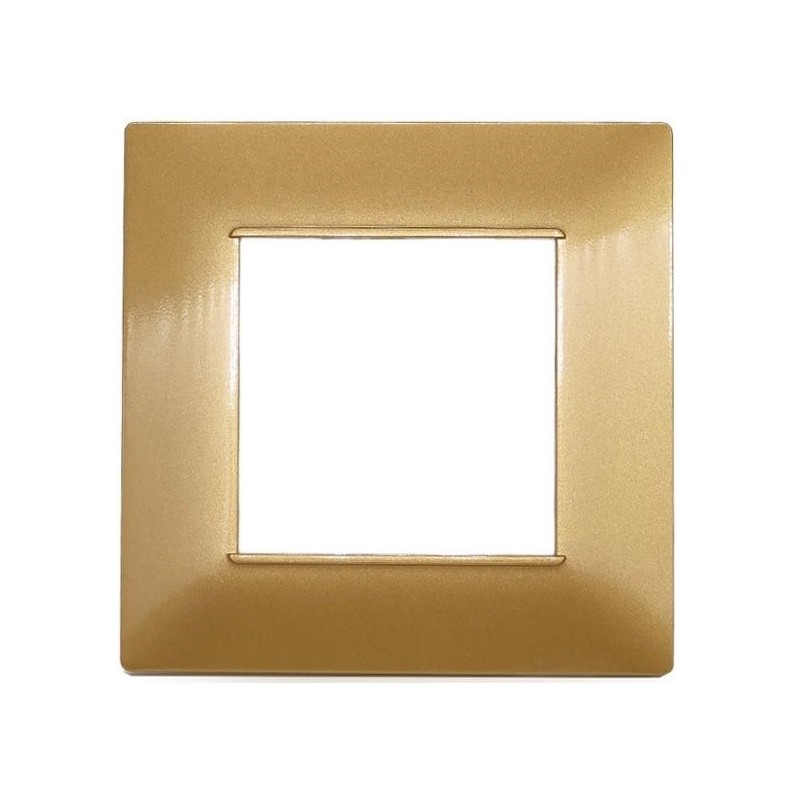 Placca in tecnopolimero 2 posti color oro compatibile Vimar Plana