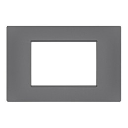 Placca 3 posti grigio Soft Touch compatibile Vimar Plana