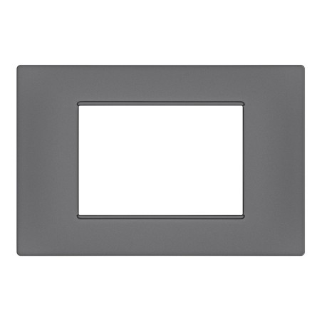 Placca 3 posti grigio Soft Touch compatibile Vimar Plana