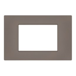 Placca 3 posti tortora Soft Touch compatibile Vimar Plana