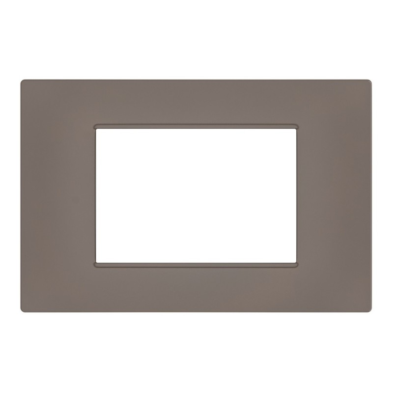 Placca 3 posti tortora Soft Touch compatibile Vimar Plana
