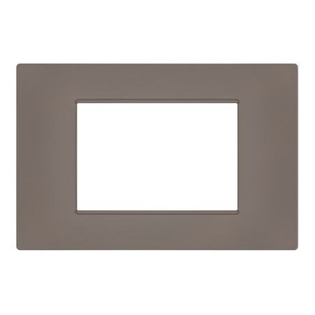 Placca 3 posti tortora Soft Touch compatibile Vimar Plana
