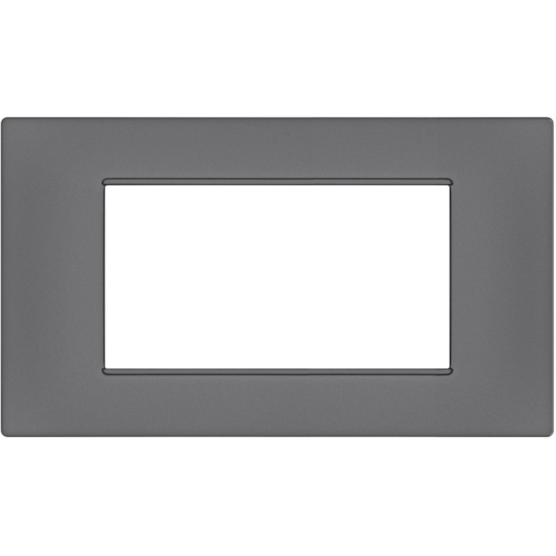 Placca 4 posti grigio Soft Touch compatibile Vimar Plana