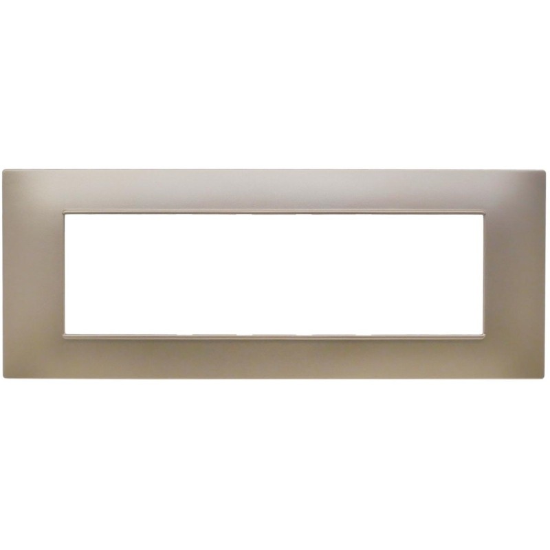 Placca 7 posti champagne Soft Touch compatibile Vimar Plana