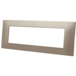 Placca 7 posti champagne Soft Touch compatibile Vimar Plana