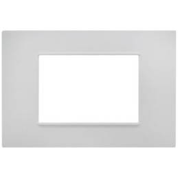 Placca 3 posti bianca Soft Touch compatibile Vimar Plana