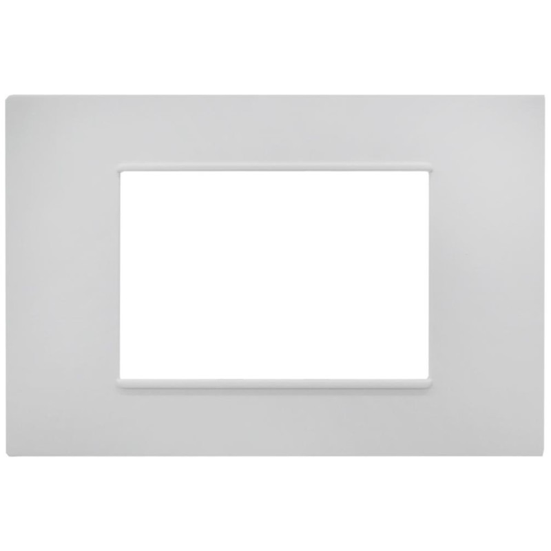 Placca 3 posti bianca Soft Touch compatibile Vimar Plana