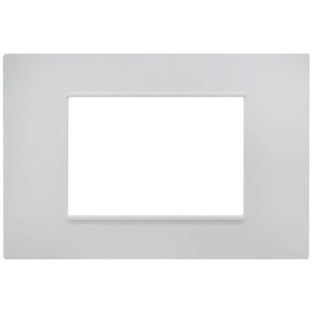 Placca 3 posti bianca Soft Touch compatibile Vimar Plana