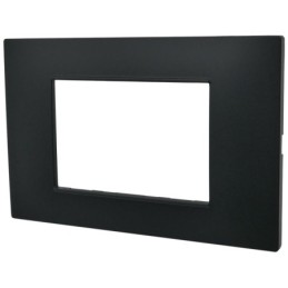 Placca 3 posti nera Soft Touch compatibile Vimar Plana